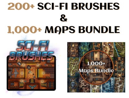 200 Sci-Fi Brushes & 1,000+ Ready to Use Maps (R)