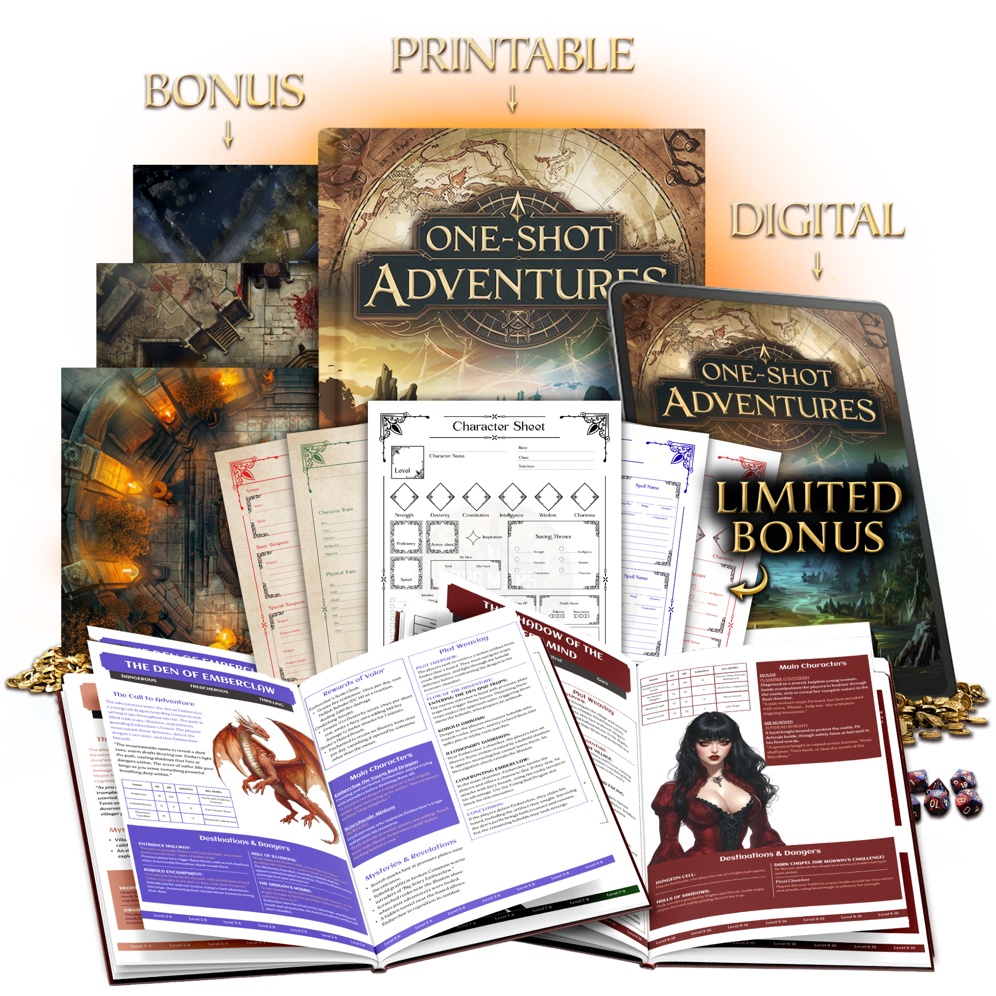 One-Shot Adventures Bundle & Journal (Pics)